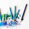 blue and purple color pencils